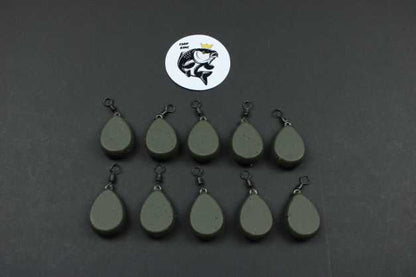 LEAD FISHING WEIGHTS / SINKERS - 4 VARIOUS TYPES ALL WEED GREEN COLOUR