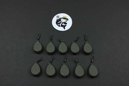 LEAD FISHING WEIGHTS / SINKERS - 4 VARIOUS TYPES ALL WEED GREEN COLOUR