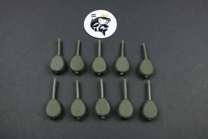 LEAD FISHING WEIGHTS / SINKERS - 4 VARIOUS TYPES ALL WEED GREEN COLOUR