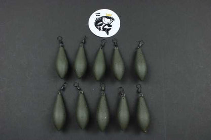 LEAD FISHING WEIGHTS / SINKERS - 4 VARIOUS TYPES ALL WEED GREEN COLOUR