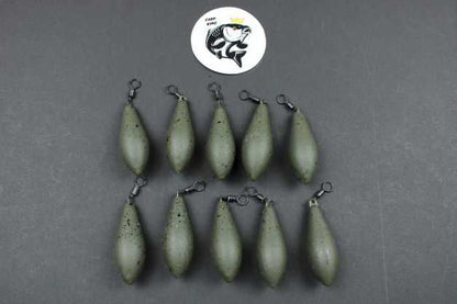 LEAD FISHING WEIGHTS / SINKERS - 4 VARIOUS TYPES ALL WEED GREEN COLOUR